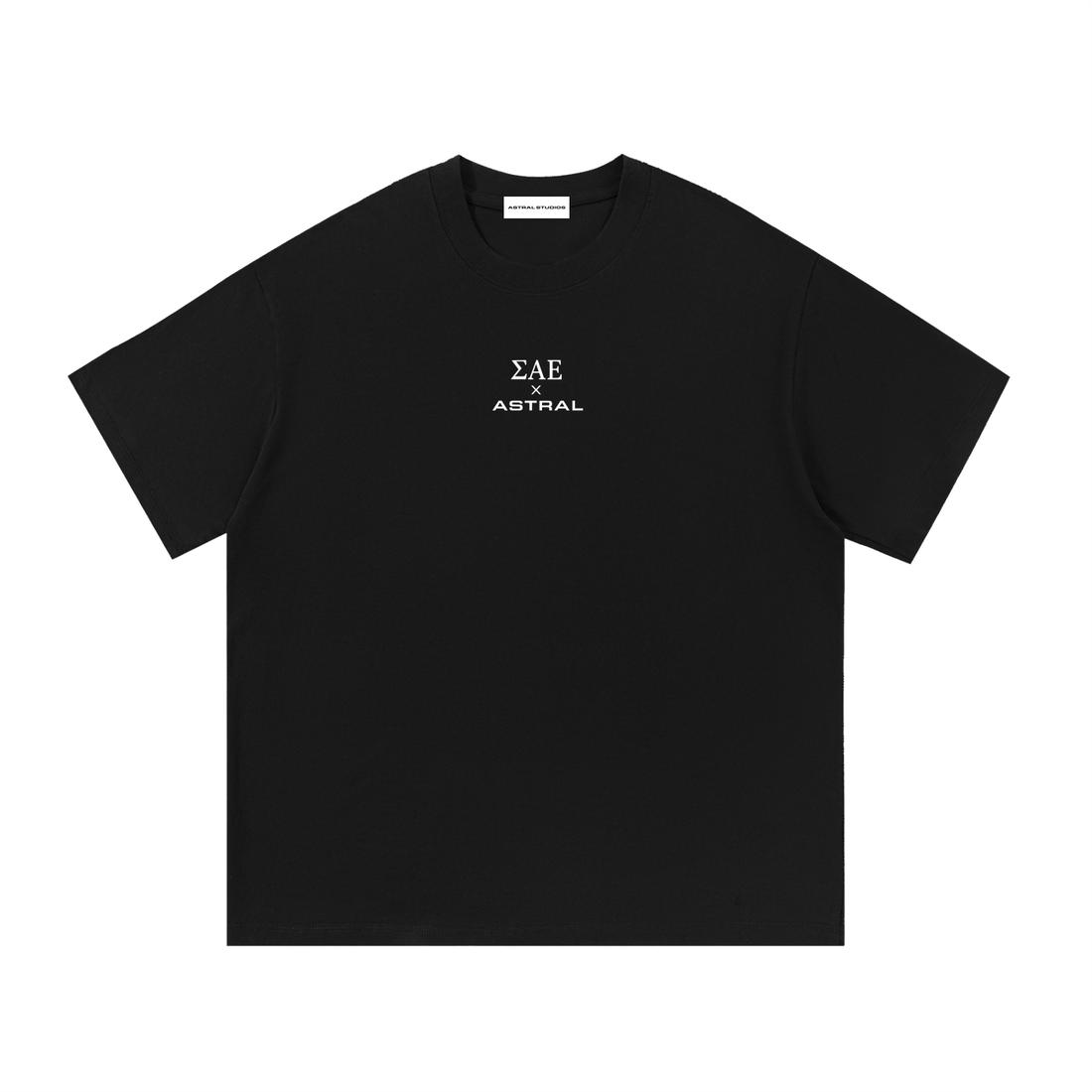 ΣΑΕ × Astral True Gentleman Tee in Black, front