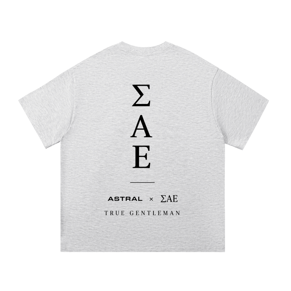 ΣΑΕ × Astral True Gentleman Tee in White Gray, front